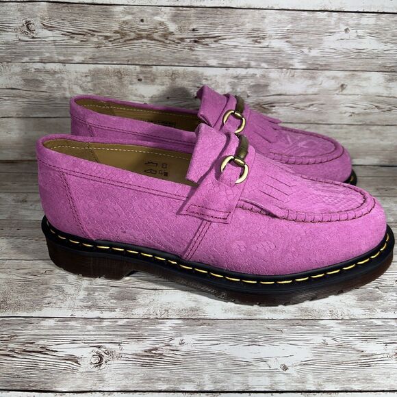 Dr. Martens Adrian Snaffle Repello Emboss Suede Kiltie Loafers Pink Men's 11 - Picture 4 of 7